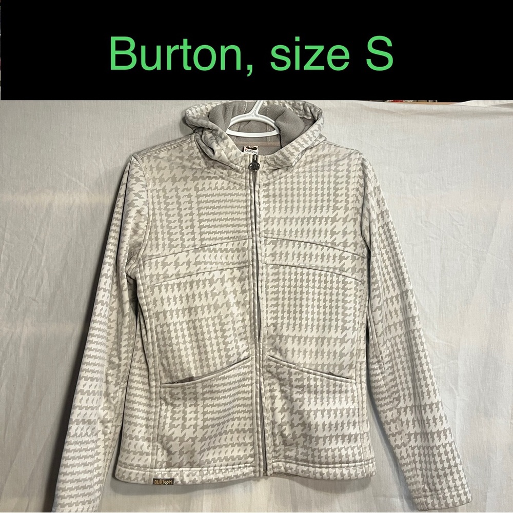 Burton Women's Boundless Houndstooth Hooded Softshell Jacket Fleece Lined S